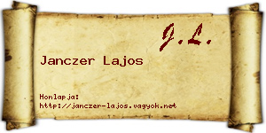 Janczer Lajos névjegykártya